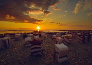 Borkum Sonnenuntergang am Strand